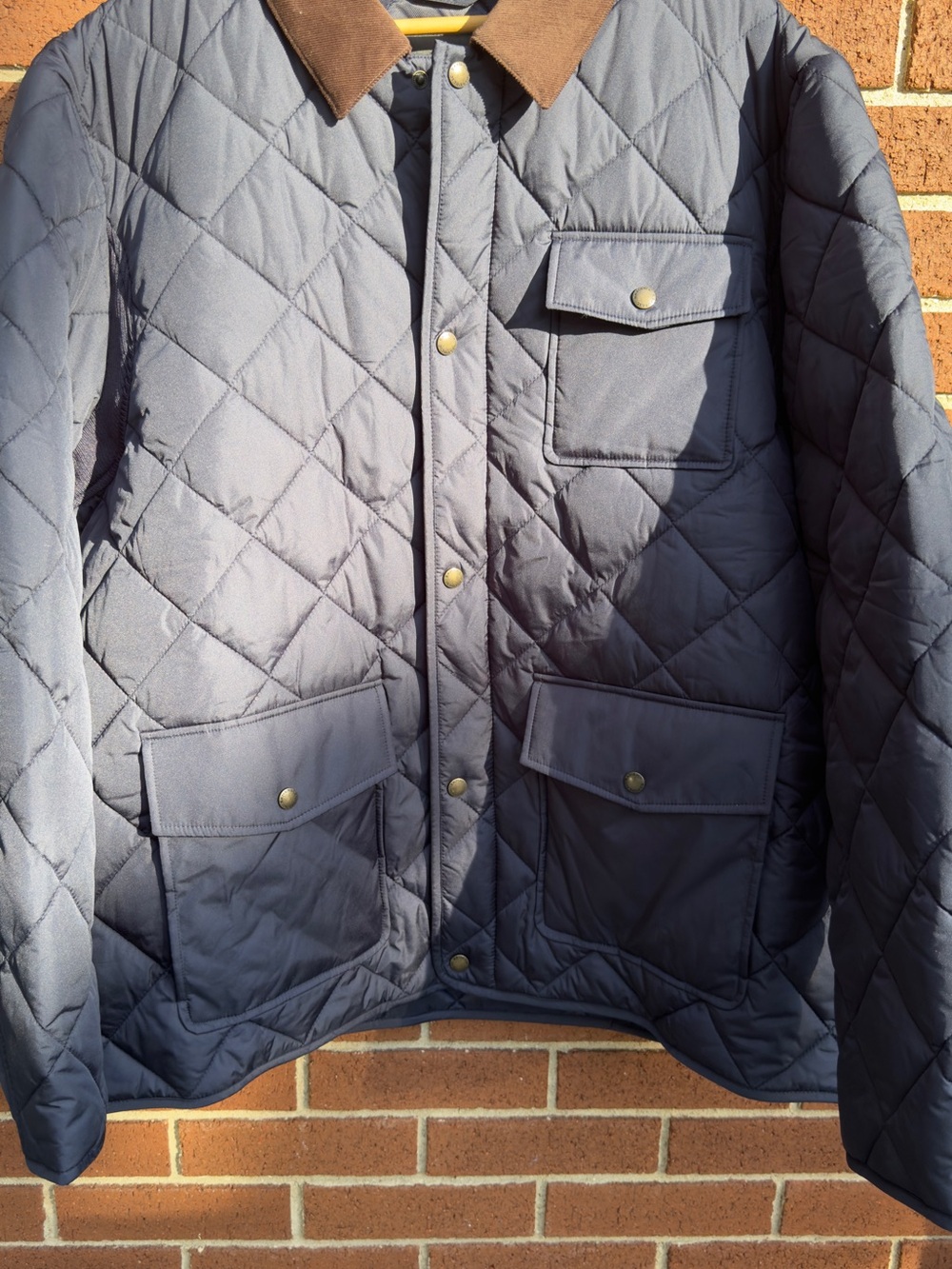 Banana Republic Quilted Jacket with Brown Corduroy Collar - Navy New